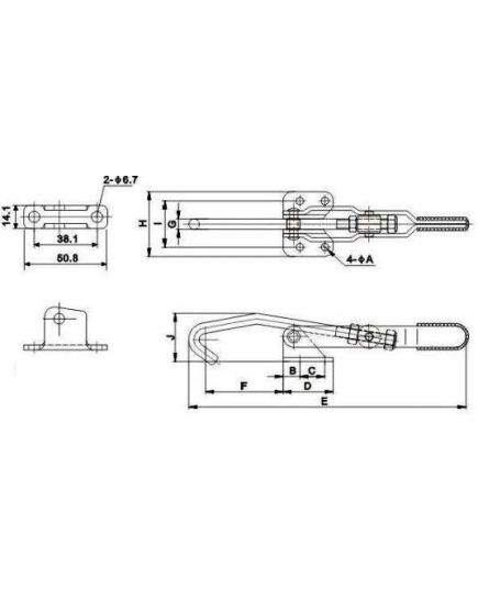 Clamptek Toggle Clamp Latch Type Capacity CH-451, image , 2 image