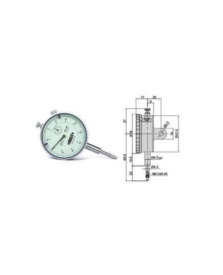 Insize 10 mm Dial Indicator 2301-10, image 