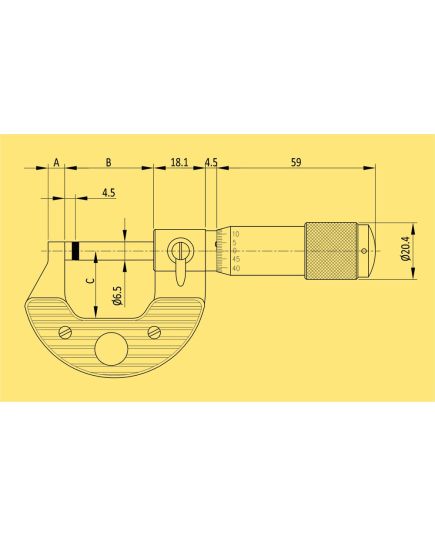 Baker 50-75 mm Metric External Micrometer MMC75, image , 4 image