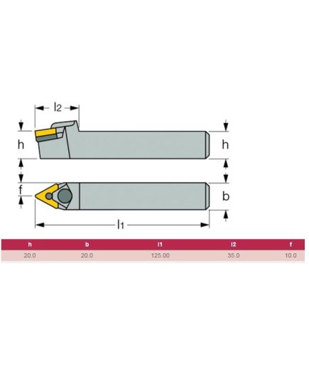 Iscar Wedge Lock Tool Holder For Triangular Inserts MTENN 2020K-16W-M, image , 3 image