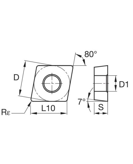 WIDIA Drilling Insert CCMT080308 Grade- TN2000, image , 2 image