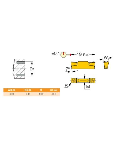 ISCAR Grooving Insert HFPL 6004 Grade IC428, image , 3 image