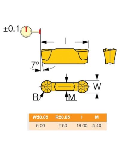 ISCAR Grooving Insert GRIP 5025Y Grade IC908, image , 3 image
