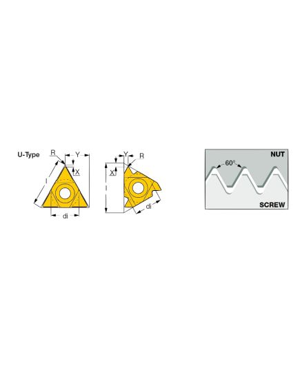 Iscar External Threading Insert 16ERM AG 60 Grade IC908, image , 2 image