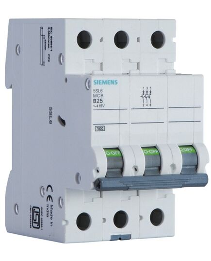 Siemens 5SL63327RC 32 A Three Pole MCB, image 